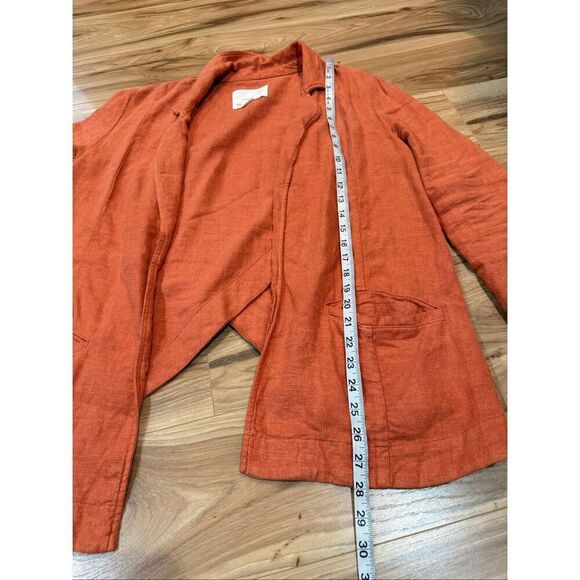 Anthropologie Vintage Washed Linen blend Blazer oversized boho lagenlook Sz 6 - Picture 8 of 10